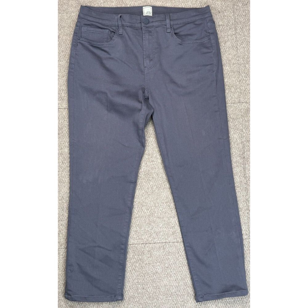 Swet Tailor Men's‎ Gray Stretch 5 Pocket Chino Pants Size 36x32 (Actual 36x27)